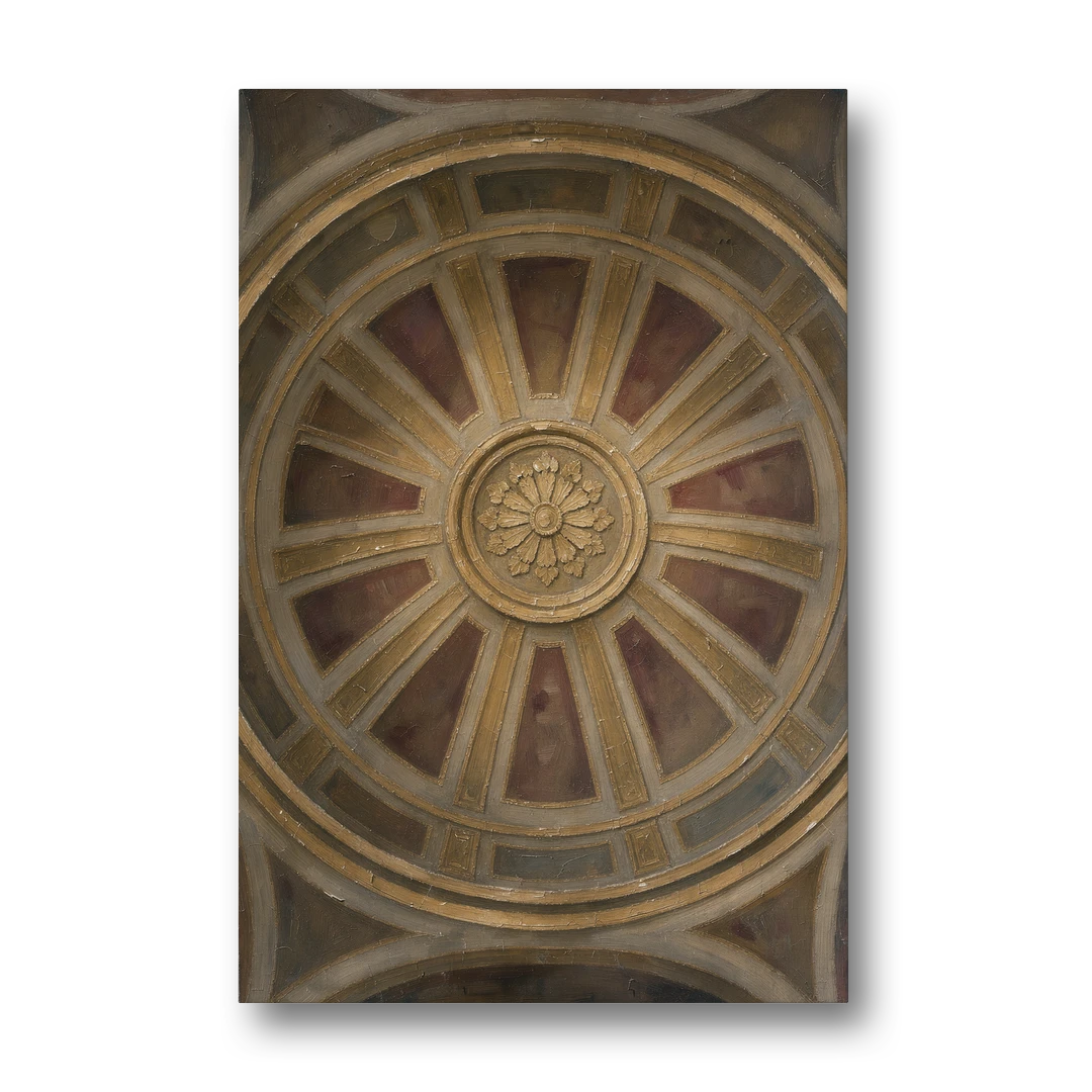 Theater Room Wall Decor with Gilded Dome Rosette - Canvas Wall Art - Front