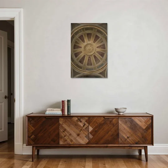 Theater Room Wall Decor with Gilded Dome Rosette - Canvas Wall Art - Coffee Table - 24x36