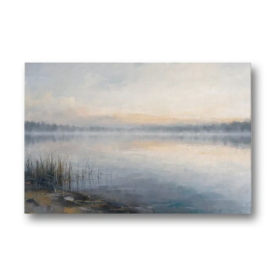 Therapist Office Wall Art of Reeds at Dawn - Canvas Wall Art - Front