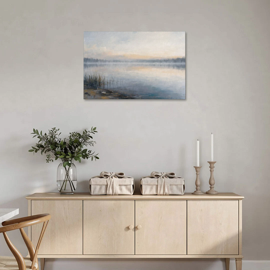 Therapist Office Wall Art of Reeds at Dawn - Canvas Wall Art - Coffee Table - 36x24