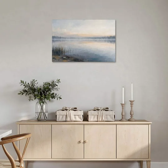 Therapist Office Wall Art of Reeds at Dawn - Canvas Wall Art - Coffee Table - 36x24