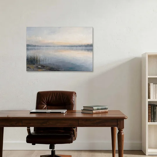 Therapist Office Wall Art of Reeds at Dawn - Canvas Wall Art - Office - 36x24
