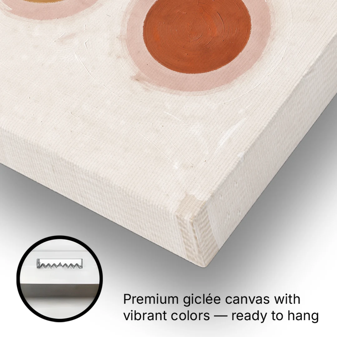 Three Moon Phases Stacked in Earth Tones - Canvas Wall Art - Gallery Wrap Corner