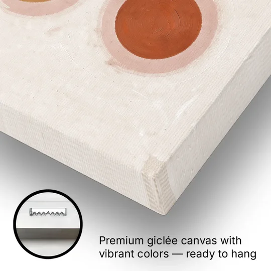 Three Moon Phases Stacked in Earth Tones - Canvas Wall Art - Gallery Wrap Corner
