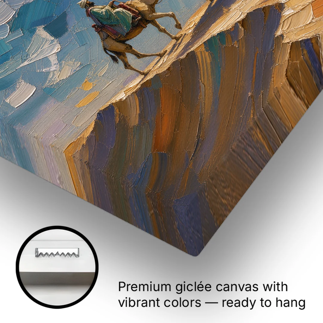 Three Wise Men Painting Along the Dune - Canvas Wall Art - Gallery Wrap Corner