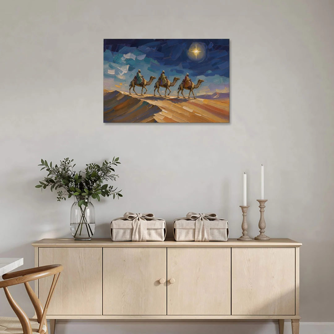 Three Wise Men Painting Along the Dune - Canvas Wall Art - Coffee Table - 36x24