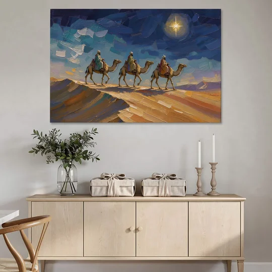 Three Wise Men Painting Along the Dune - Canvas Wall Art - Coffee Table - 60x40