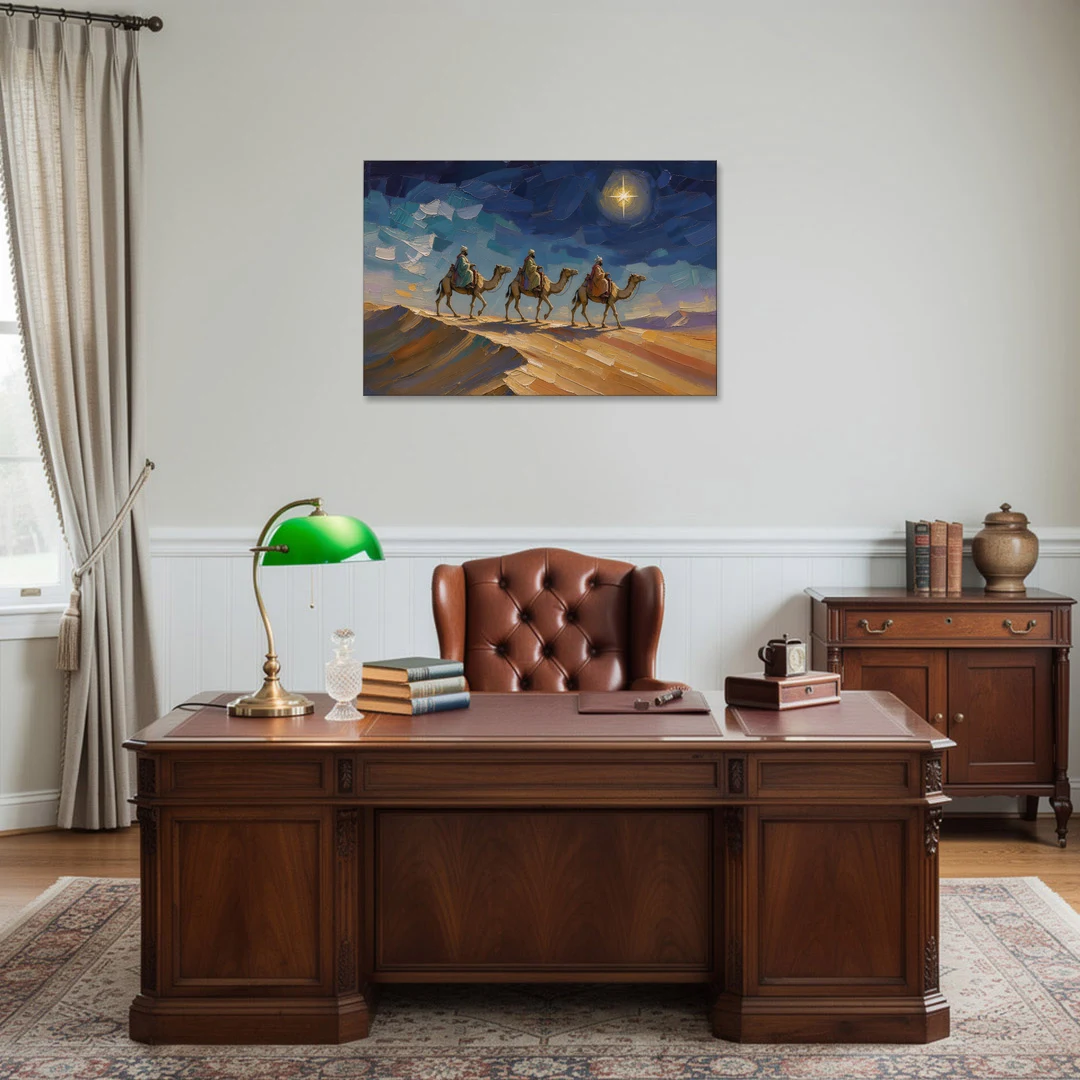 Three Wise Men Painting Along the Dune - Canvas Wall Art - Office - 36x24