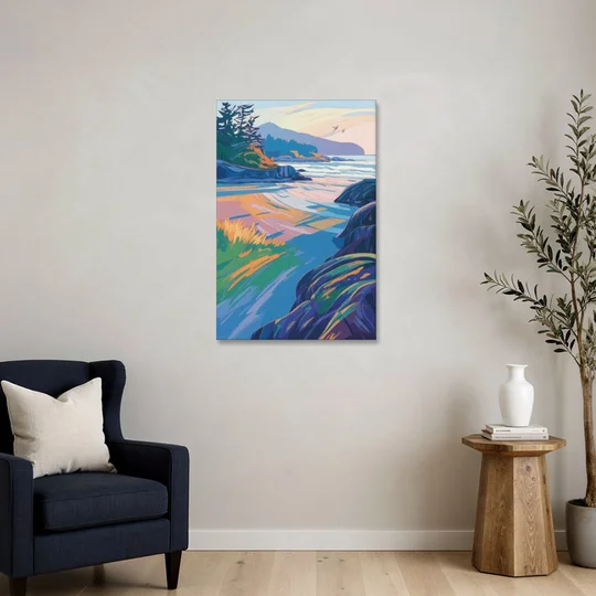 Tofino Coastline - Canvas Wall Art - Sofa - 24x36