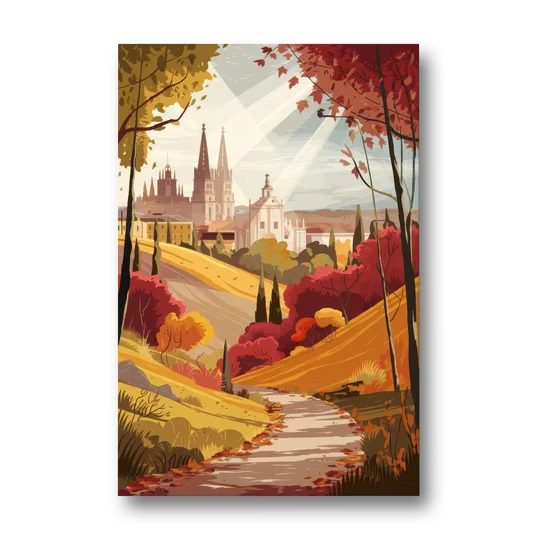 Toledo Autumn Landscape - Canvas Wall Art - Front