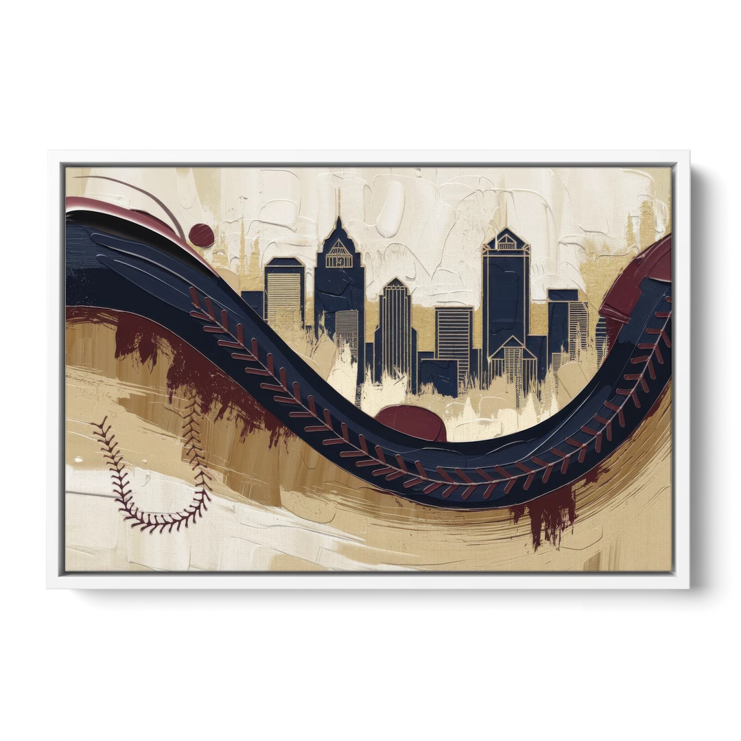 Toledo Mud Hens Baseball - White Framed Canvas Wall Art - Front