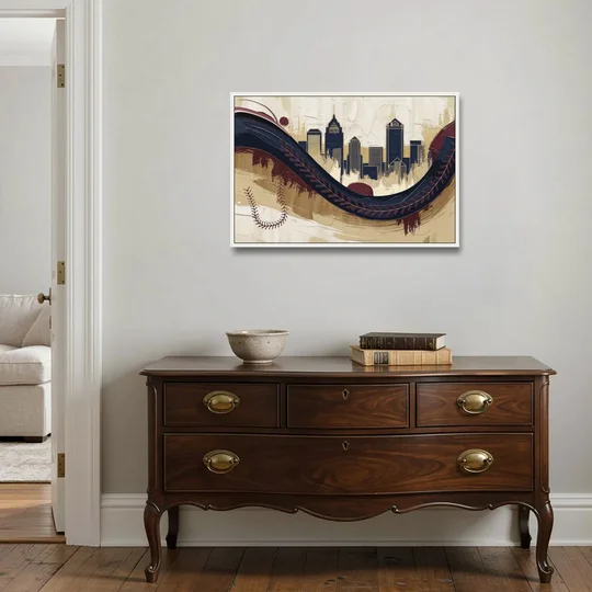 Toledo Mud Hens Baseball - White Framed Canvas Wall Art - Coffee Table - 36x24