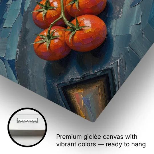 Tomato Painting on a Slate Board - Canvas Wall Art - Gallery Wrap Corner