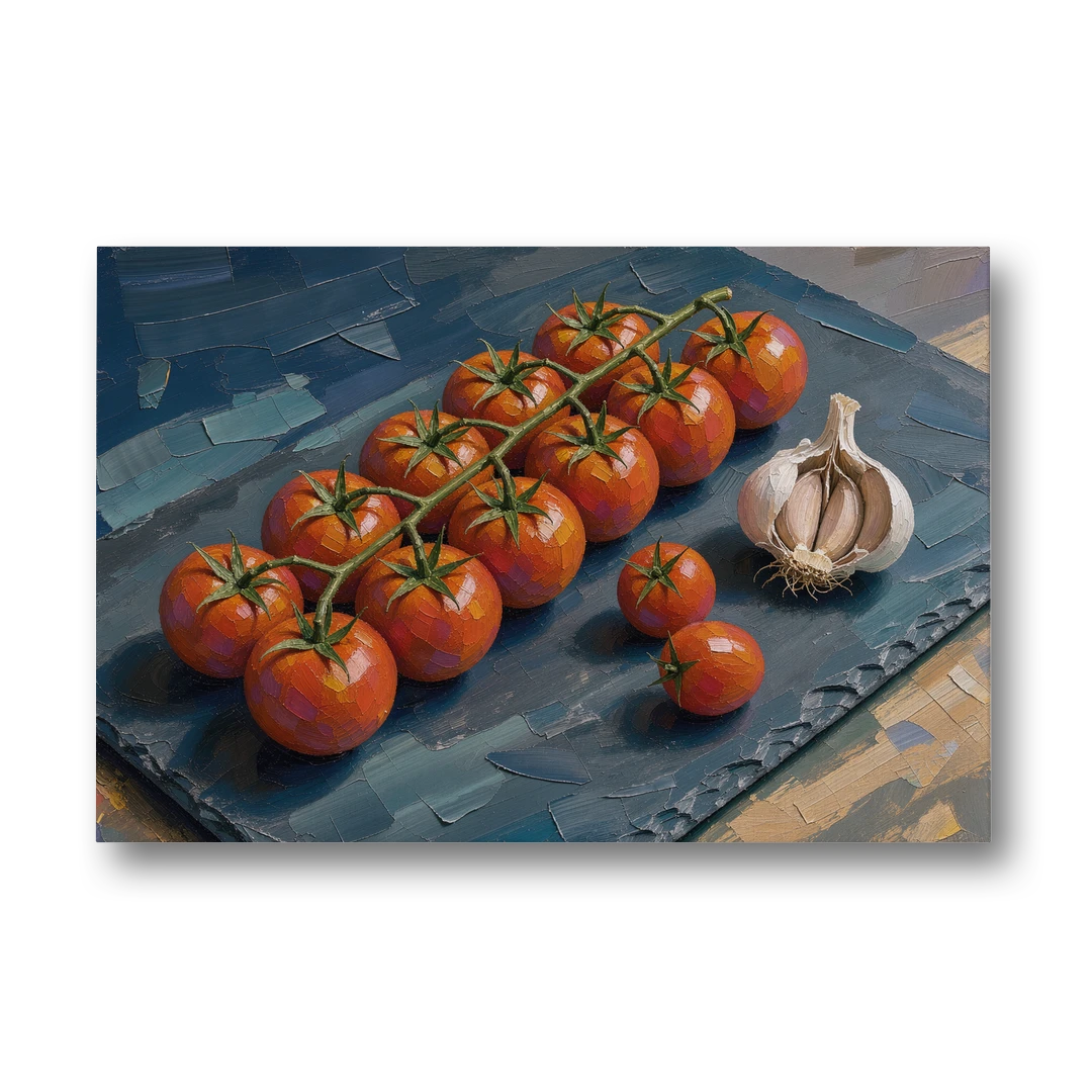 Tomato Painting on a Slate Board - Canvas Wall Art - Front