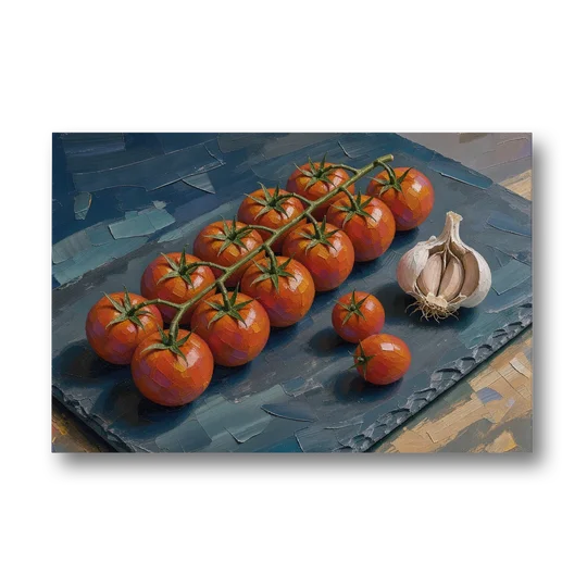 Tomato Painting on a Slate Board - Canvas Wall Art - Front