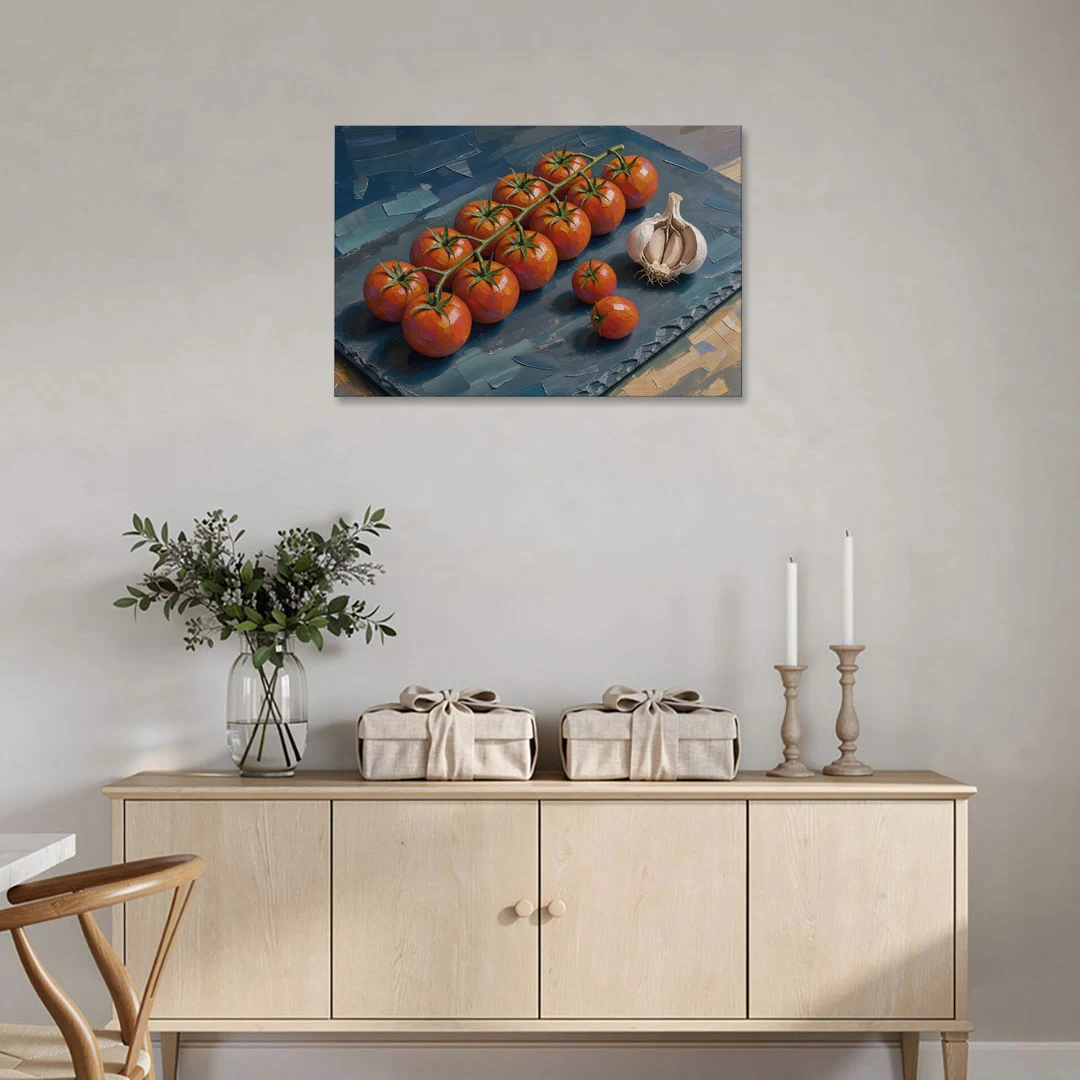 Tomato Painting on a Slate Board - Canvas Wall Art - Coffee Table - 36x24