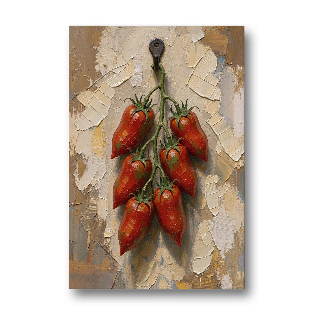 Tomatoes Wall Art on an Iron Hook - Canvas Wall Art - Front