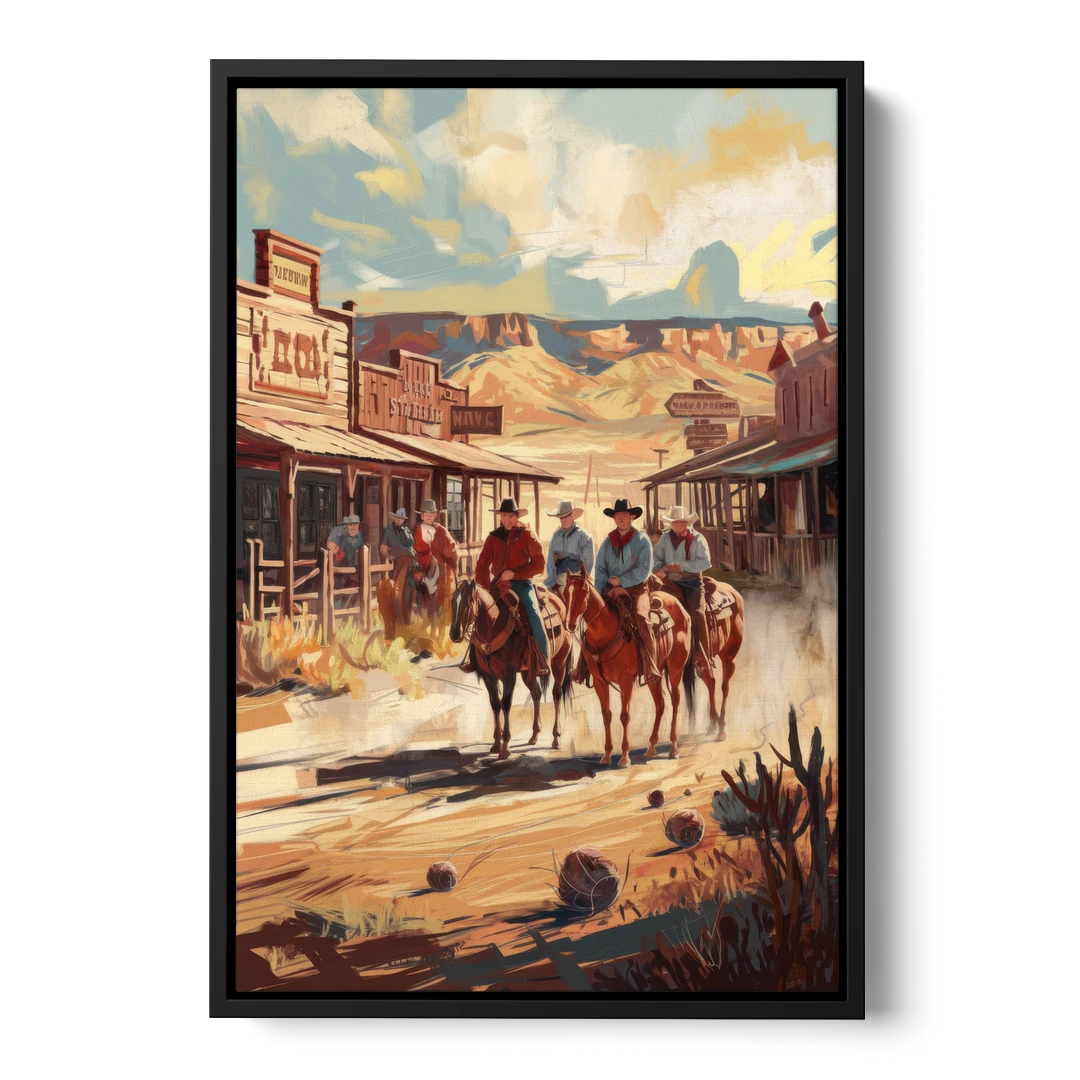 Tombstone Arizona Frontier - Black Framed Canvas Wall Art - Front