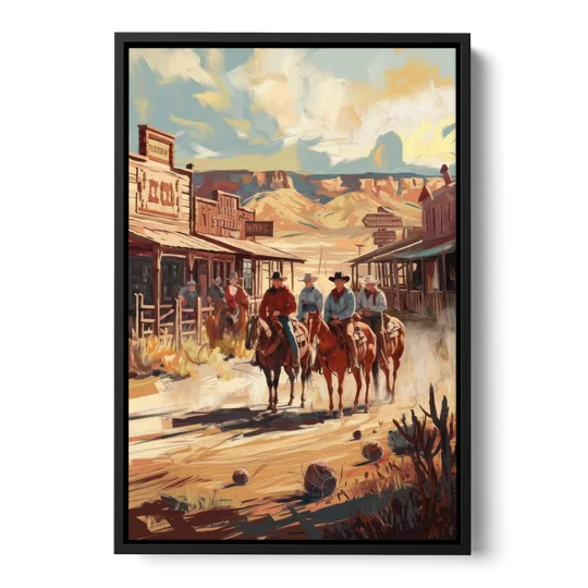 Tombstone Arizona Frontier - Black Framed Canvas Wall Art - Front