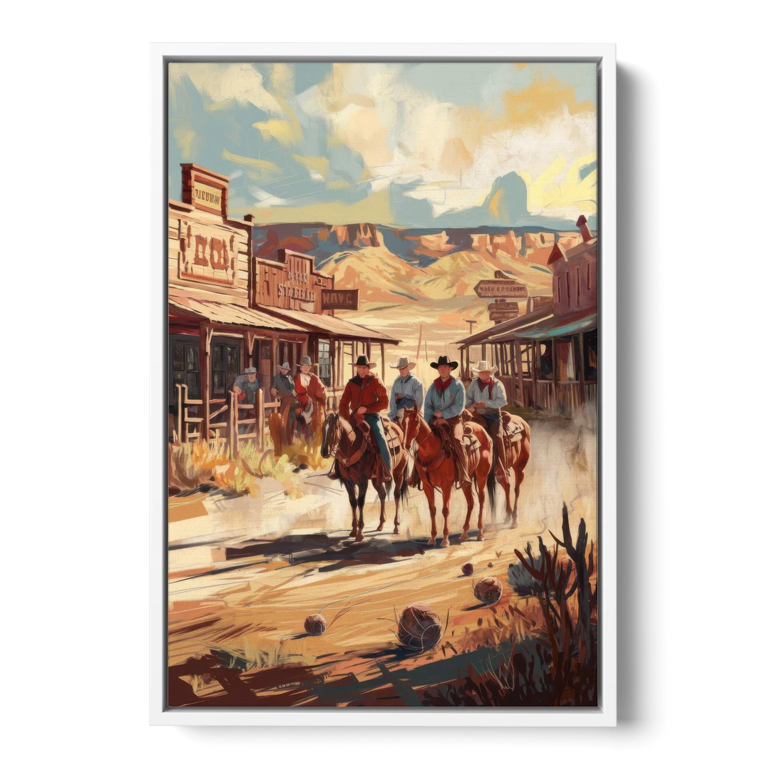Tombstone Arizona Frontier - White Framed Canvas Wall Art - Front