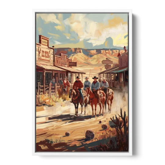 Tombstone Arizona Frontier - White Framed Canvas Wall Art - Front