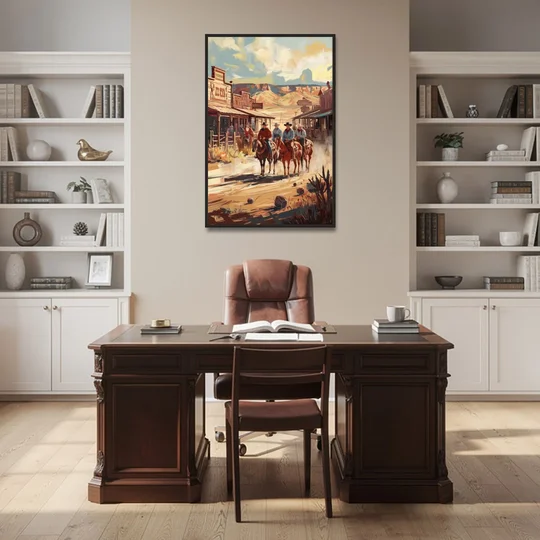 Tombstone Arizona Frontier - Black Framed Canvas Wall Art - Office - 32x48
