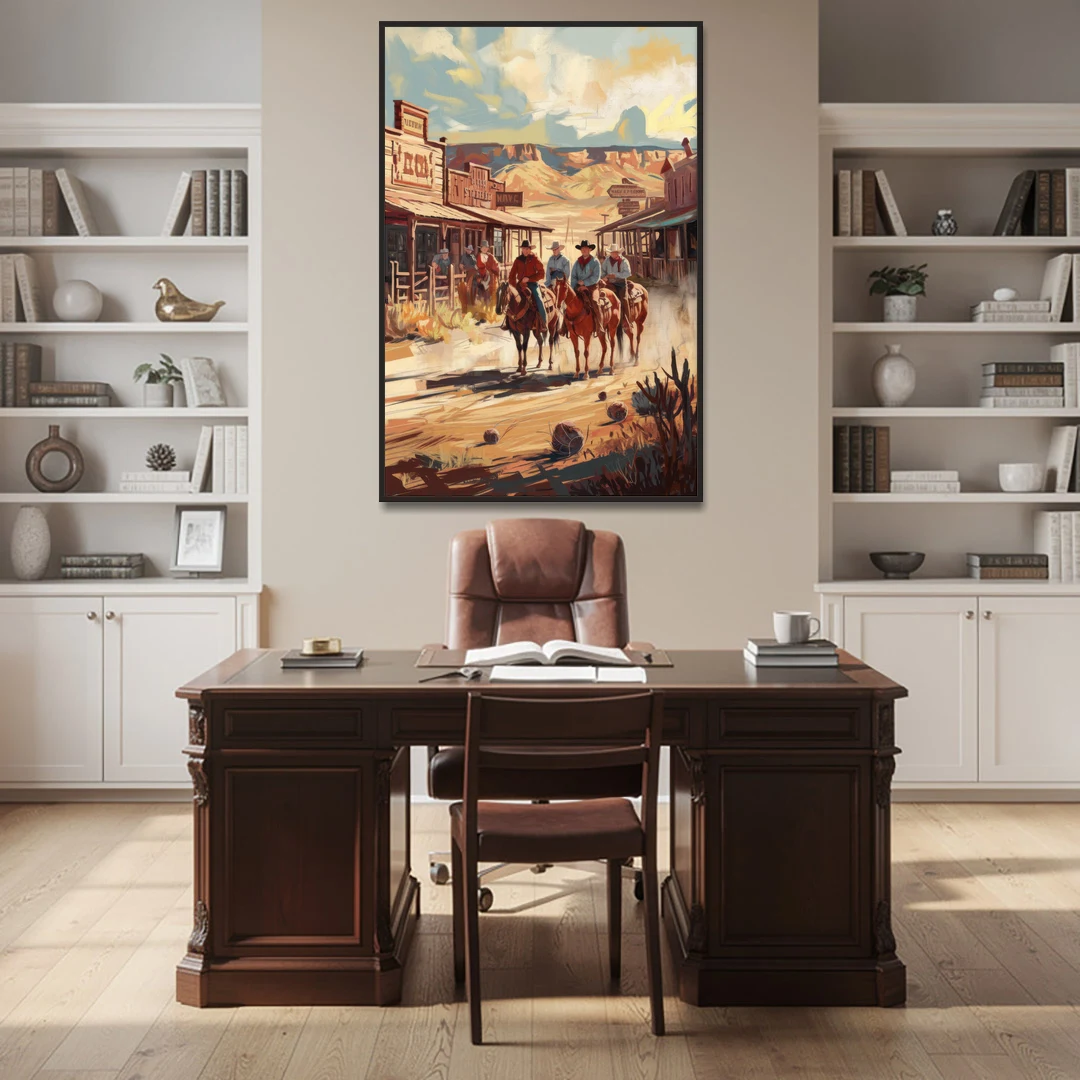 Tombstone Arizona Frontier - Black Framed Canvas Wall Art - Office - 40x60