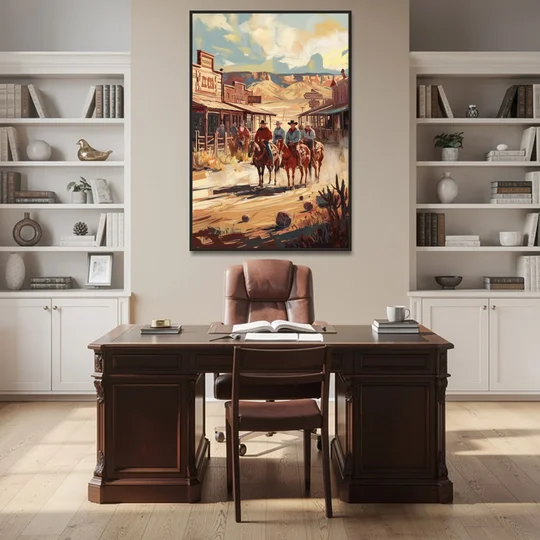 Tombstone Arizona Frontier - Black Framed Canvas Wall Art - Office - 40x60