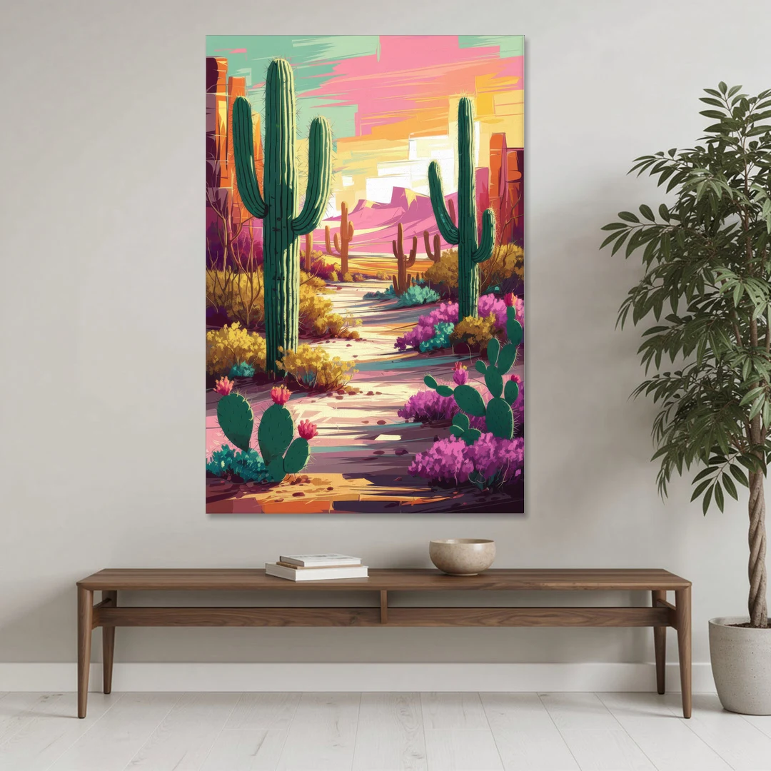 Tombstone Cactus Landscape - Canvas Wall Art - Coffee Table - 40x60