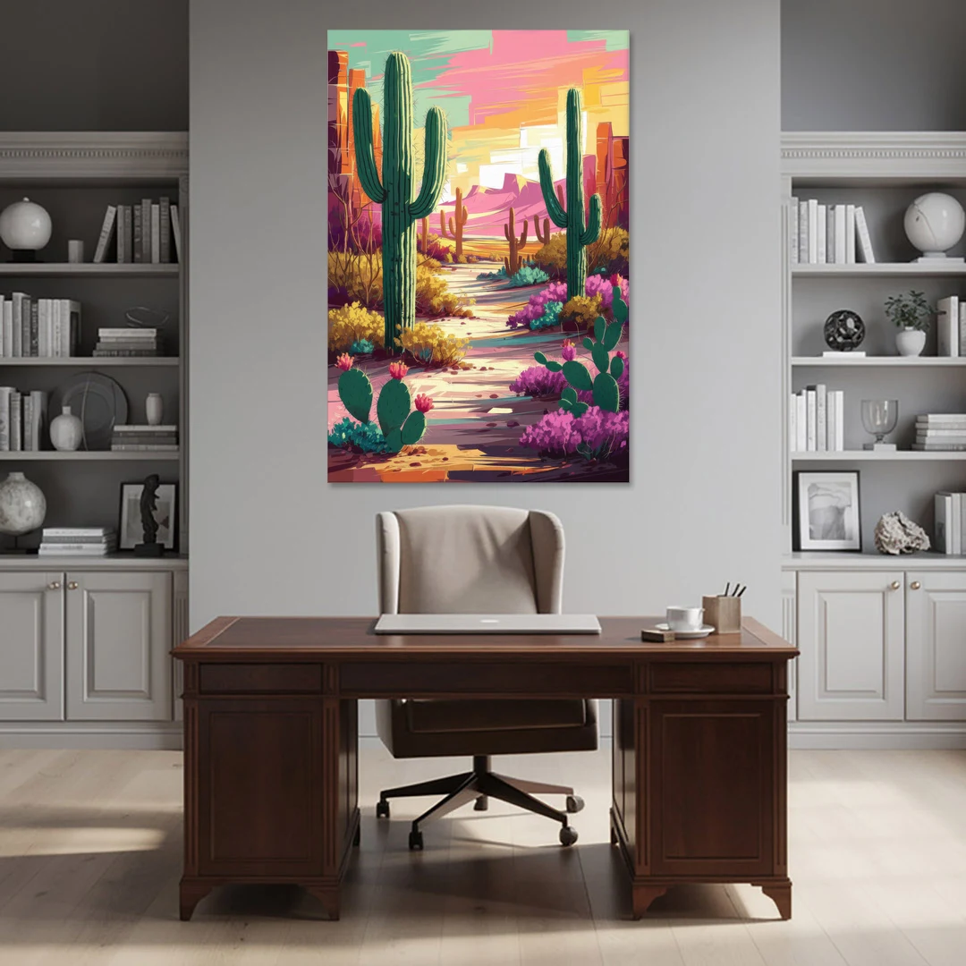 Tombstone Cactus Landscape - Canvas Wall Art - Office - 40x60
