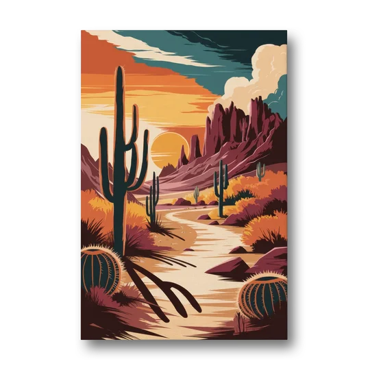 Tombstone Desert Sunset - Canvas Wall Art - Front