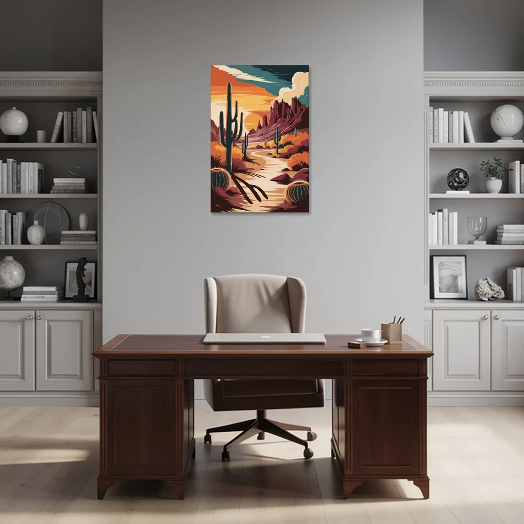 Tombstone Desert Sunset - Canvas Wall Art - Office - 24x36