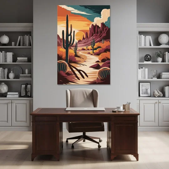 Tombstone Desert Sunset - Canvas Wall Art - Office - 40x60