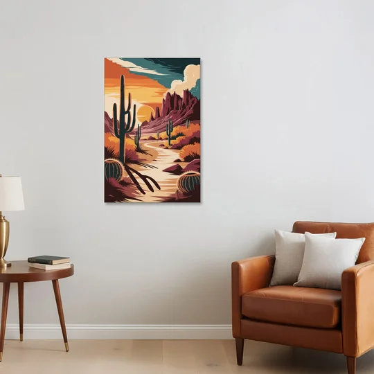 Tombstone Desert Sunset - Canvas Wall Art - Sofa - 24x36