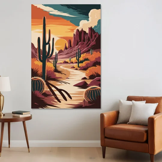 Tombstone Desert Sunset - Canvas Wall Art - Sofa - 40x60