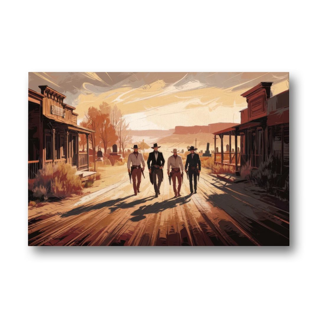 Tombstone Gunfight Scenery - Canvas Wall Art - Front