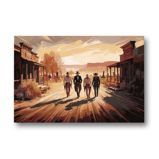 Tombstone Gunfight Scenery - Canvas Wall Art - Front