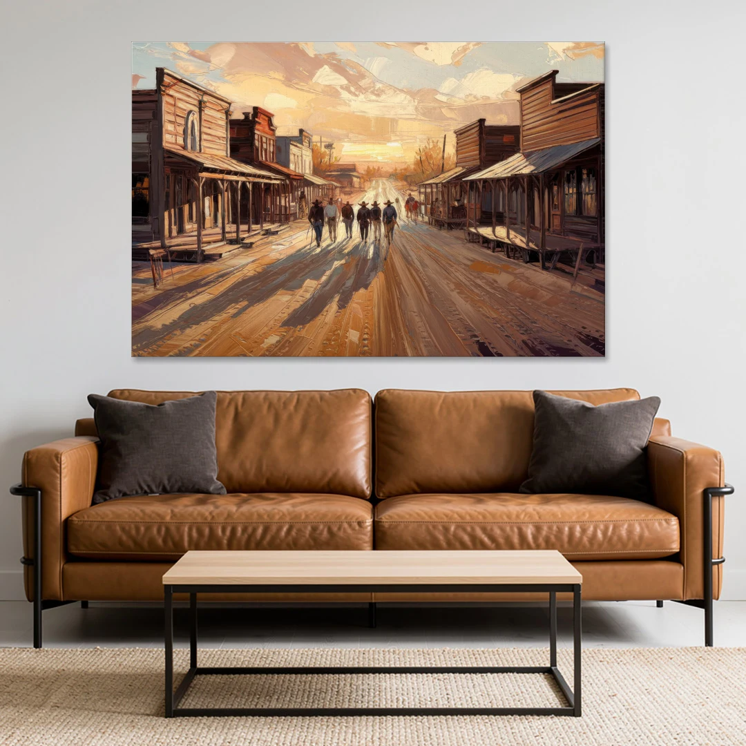 Tombstone Historic Main Street - Canvas Wall Art - Sofa - 60x40
