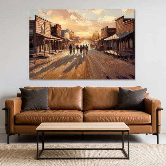 Tombstone Historic Main Street - Canvas Wall Art - Sofa - 60x40