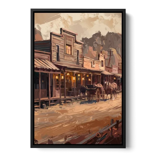 Tombstone Old West Charm - Black Framed Canvas Wall Art - Front
