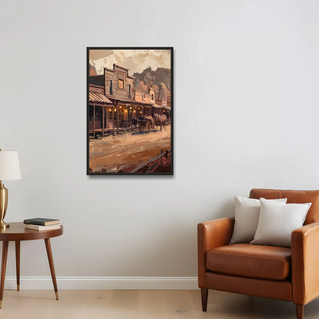 Tombstone Old West Charm - Black Framed Canvas Wall Art - Sofa - 24x36