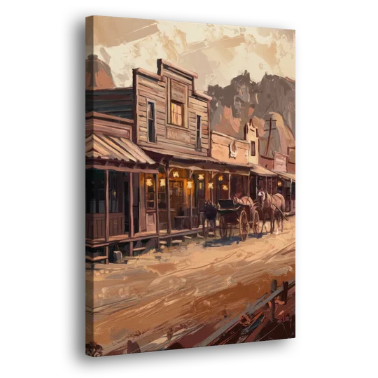 Tombstone Old West Charm - Canvas Wall Art - Side