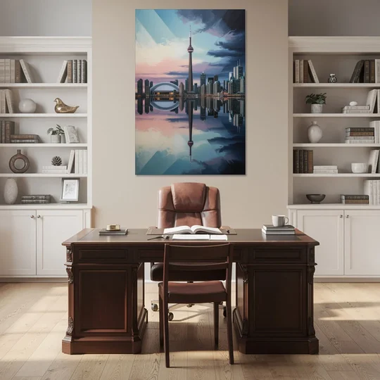 Toronto Cityscape Panorama - Canvas Wall Art - Office - 40x60