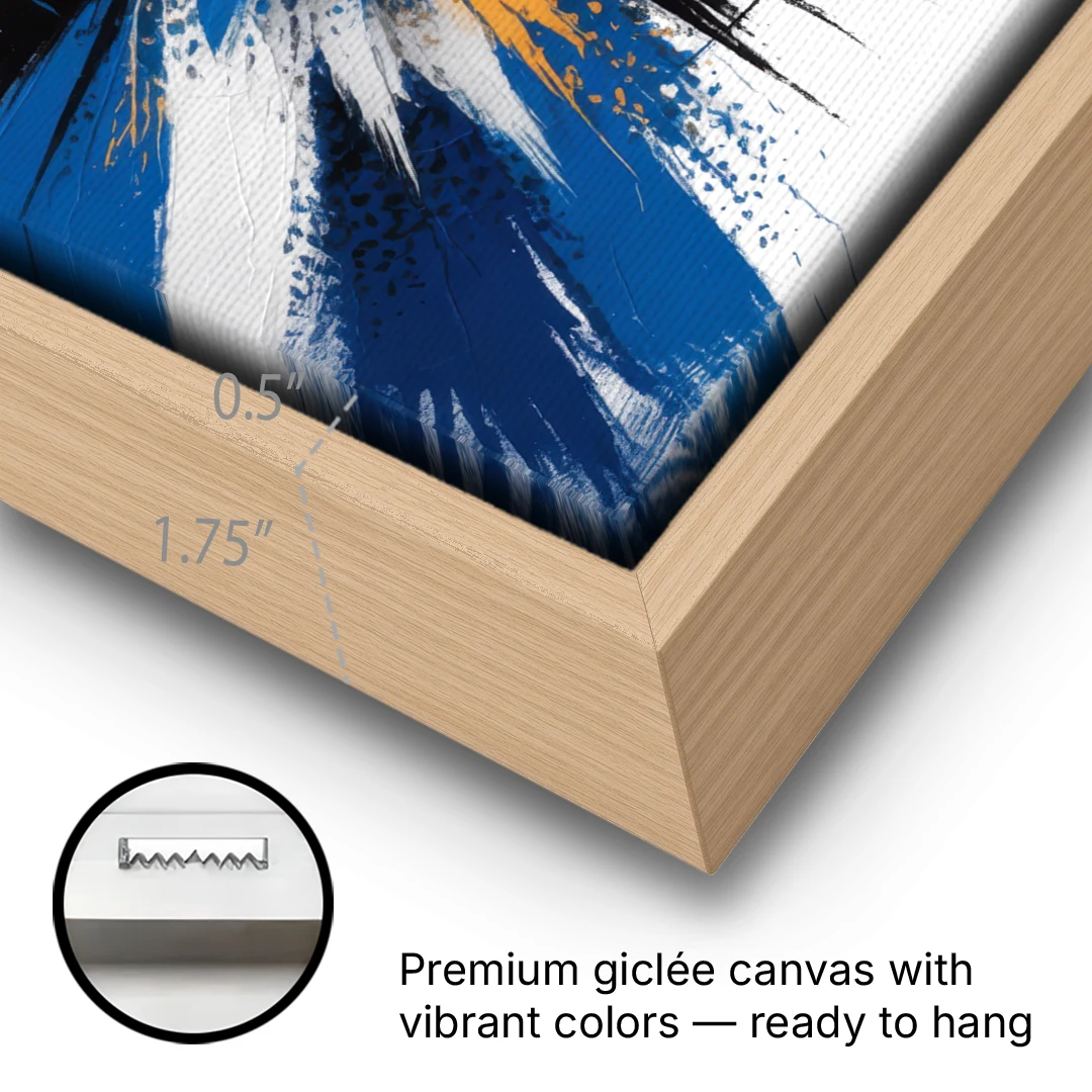 Toronto Maple Leafs Vibrant Abstract Wall Art - Oak Framed Canvas Wall Art - Gallery Wrap Corner