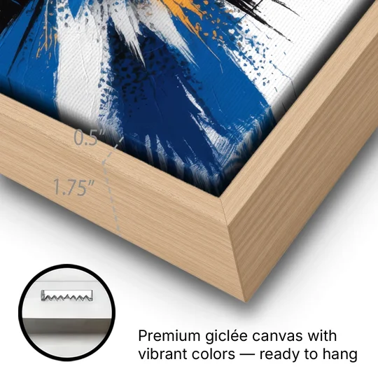 Toronto Maple Leafs Vibrant Abstract Wall Art - Oak Framed Canvas Wall Art - Gallery Wrap Corner