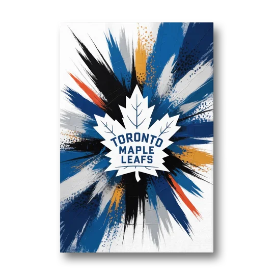 Toronto Maple Leafs Vibrant Abstract Wall Art - Canvas Wall Art - Front