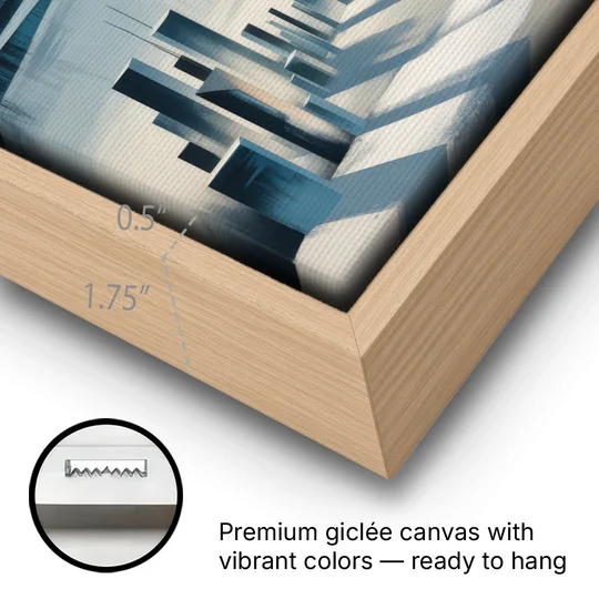 Toronto Winter Wonderland - Oak Framed Canvas Wall Art - Gallery Wrap Corner