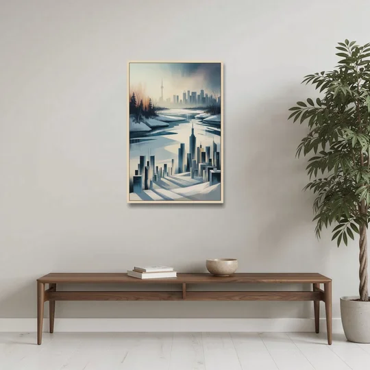 Toronto Winter Wonderland - Oak Framed Canvas Wall Art - Coffee Table - 24x36