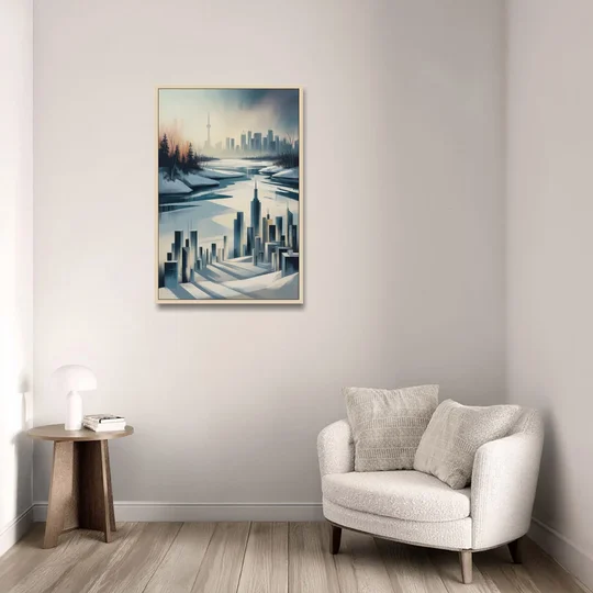 Toronto Winter Wonderland - Oak Framed Canvas Wall Art - Sofa - 24x36