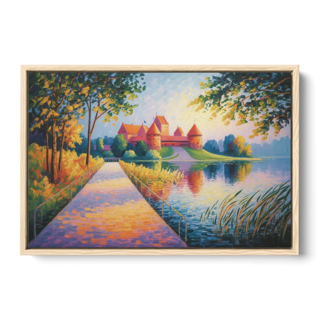 Trakai Castle - Oak Framed Canvas Wall Art - Front